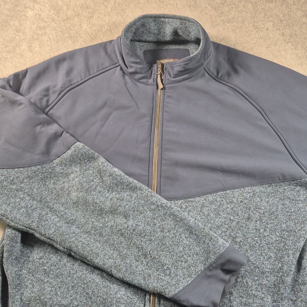 Peter Millar Crown Sport Sweater Fleece Hybrid Jacket XL Blue Full-Zip
